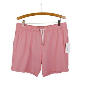 Onia The Charles Men's Swim Trunks Size XL Shorts Gingham Stretch Red Swimwear